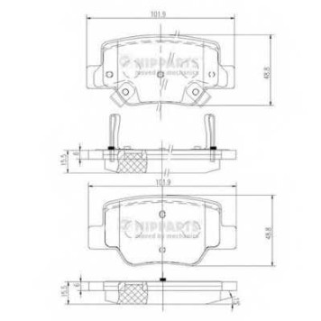 Колодки тормозные дисковые для TOYOTA VERSO(#AUR2#,#ZGR2#) <b>NIPPARTS N3612040</b>