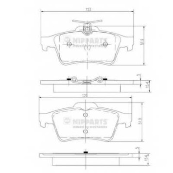 Колодки тормозные дисковые для MAZDA 3(BK,BL), 5(CR19,CW), BIANTE, PREMACY(CP) <b>NIPPARTS N3613022</b>