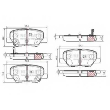 Колодки тормозные дисковые для MAZDA 6(GH,GJ) / MITSUBISHI OUTLANDER(GF#W,GG#W,ZJ) <b>NIPPARTS N3615017</b>