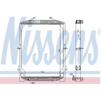 Радиатор охлаждения двигателя NISSENS 61971A
