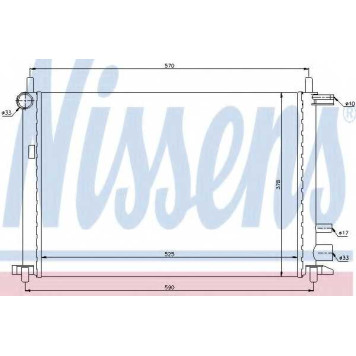 Радиатор охлаждения двигателя NISSENS 62053