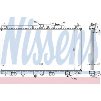 Радиатор охлаждения двигателя NISSENS 62279A