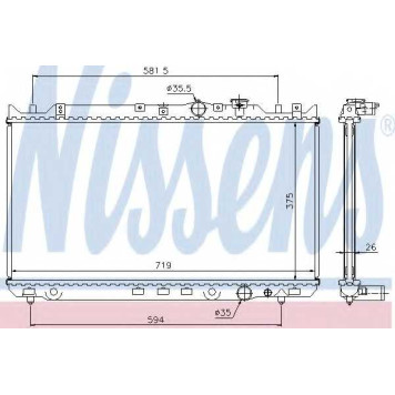 Радиатор охлаждения двигателя NISSENS 62482A