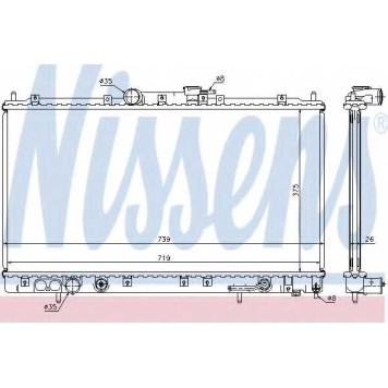 Радиатор охлаждения двигателя NISSENS 62869A