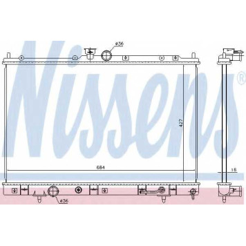 Радиатор охлаждения двигателя NISSENS 628976
