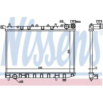 Радиатор охлаждения двигателя NISSENS 62974
