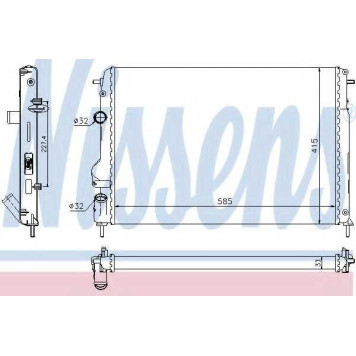 Радиатор охлаждения двигателя NISSENS 63766