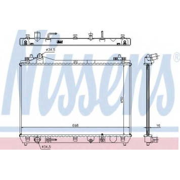 Радиатор охлаждения двигателя NISSENS 64199