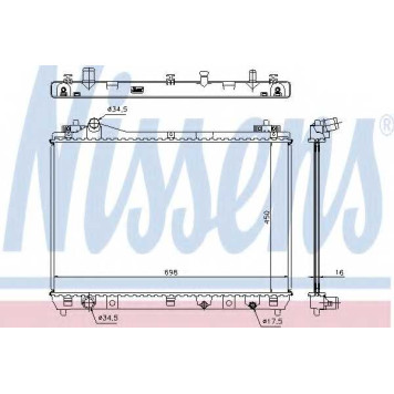 Радиатор охлаждения двигателя NISSENS 64201