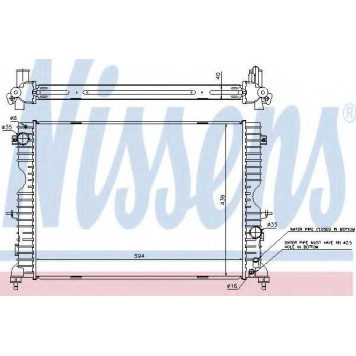 Радиатор охлаждения двигателя NISSENS 64312A