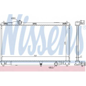 Радиатор охлаждения двигателя NISSENS 64672