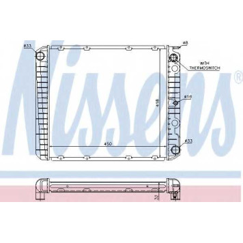 Радиатор охлаждения двигателя NISSENS 65525A