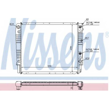 Радиатор охлаждения двигателя NISSENS 65542A