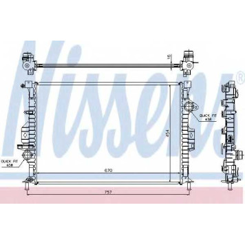 Радиатор охлаждения двигателя NISSENS 66857