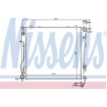Радиатор охлаждения двигателя NISSENS 67465