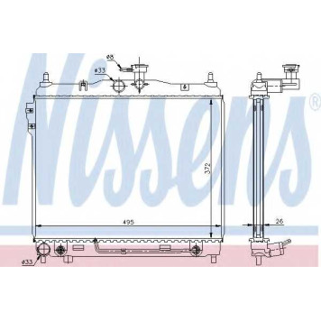 Радиатор охлаждения двигателя NISSENS 67487