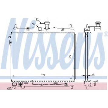 Радиатор охлаждения двигателя NISSENS 67496