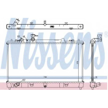 Радиатор охлаждения двигателя NISSENS 68507