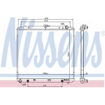Радиатор охлаждения двигателя NISSENS 69485