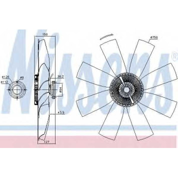 Вентилятор охлаждения двигателя NISSENS 86027