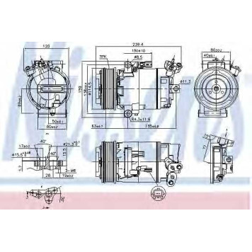 Компрессор кондиционера для NISSAN QASHQAI / QASHQAI +2, X-TRAIL / RENAULT GRAND SCENIC, MEGANE, SCENIC <b>NISSENS 890015</b>