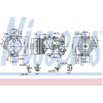 Компрессор кондиционера для LEXUS GS(GWS19#, URS19#, UZS19#,GRS19#), IS(ALE2#, USE2#,GSE2#), IS C(GSE2#) <b>NISSENS 890141</b>