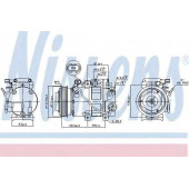 Компрессор кондиционера для HYUNDAI GRAND SANTA FE, SANTA FE(DM) <b>NISSENS 890151</b>