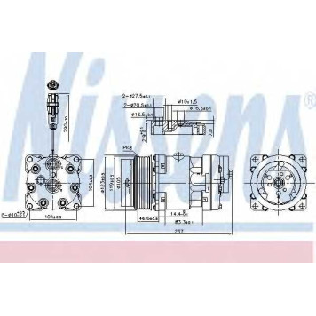 Компрессор кондиционера для MAN TGA, TGL, TGM, TGS, TGX <b>NISSENS 890193</b>