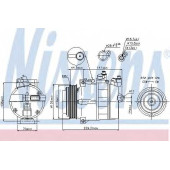 Компрессор кондиционера для MERCEDES C, CLK, E, G, M, S, SLK, SPRINTER, UNIMOG, V, VITO <b>NISSENS 89022</b>