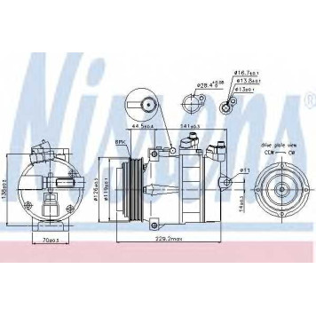 Компрессор кондиционера для MERCEDES C, CLK, E, G, M, S, SLK, SPRINTER, UNIMOG, V, VITO <b>NISSENS 89022</b>