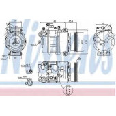 Компрессор кондиционера для AUDI A4(B6,8E2,8E5), A6(C5,4B2,4B5) <b>NISSENS 89023</b>