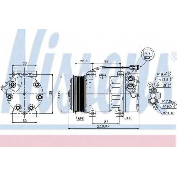 Компрессор кондиционера для SCANIA 4 - series, P,G,R,T - series <b>NISSENS 89035</b>