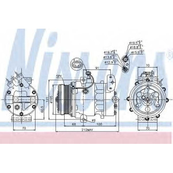 Компрессор кондиционера для OPEL ASTRA(F08#, F07#, F35#, F48#, F67, F69#, F70), ZAFIRA(F75#) <b>NISSENS 89037</b>