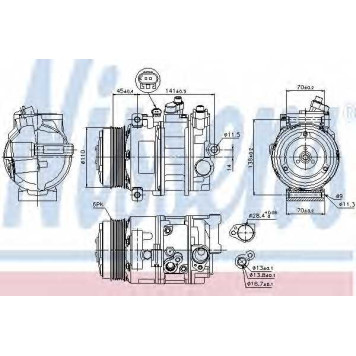 Компрессор кондиционера для MERCEDES C, CLS, E, G, GLK, M, S, SL, SLK, SPRINTER, VIANO, VITO <b>NISSENS 89039</b>