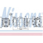 Компрессор кондиционера для FORD GALAXY / VW CADDY, GOLF, PASSAT, POLO, SHARAN, VENTO <b>NISSENS 89040</b>