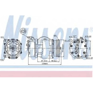 Компрессор кондиционера для FORD GALAXY / VW CADDY, GOLF, PASSAT, POLO, SHARAN, VENTO <b>NISSENS 89040</b>