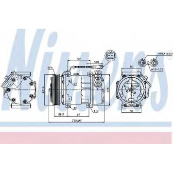 Компрессор кондиционера для CITROEN C5, C8, EVASION, JUMPY, XSARA / FIAT SCUDO, ULYSSE / LANCIA PHEDRA / PEUGEOT 406, 607, 806, 807, EXPERT <b>NISSENS 89047</b>