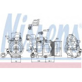 Компрессор кондиционера для MERCEDES A(W168), VANEO(414) <b>NISSENS 89051</b>