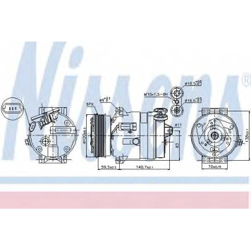 Компрессор кондиционера для OPEL FRONTERA B(6B#), VECTRA(31#,36#,38#) <b>NISSENS 89057</b>