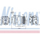 Компрессор кондиционера для VW TRANSPORTER(70XC, 7DB, 7DK, 7DW,70XA,70XB,70XD) <b>NISSENS 89061</b>