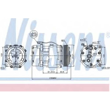 Компрессор кондиционера для VW TRANSPORTER(70XC, 7DB, 7DK, 7DW,70XA,70XB,70XD) <b>NISSENS 89061</b>