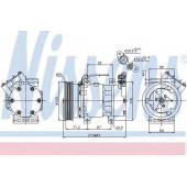 Компрессор кондиционера для DACIA LOGAN, LOGAN EXPRESS, LOGAN MCV, SANDERO / LADA LARGUS / MITSUBISHI L 200 / NISSAN KUBISTAR / RENAULT CLIO, KANGOO, KANGOO Express, LOGAN, MEGANE, MEGANE Scenic, SANDERO/STEPWAY, SCENIC, THALIA <b>NISSENS 89064</b>