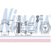 Компрессор кондиционера для FORD MONDEO(B4Y, B5Y, BAP, BFP, BNP, BWY, GBP) / JAGUAR X-TYPE(CF1, CF1#) <b>NISSENS 89068</b>