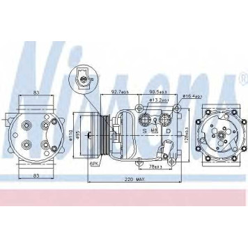 Компрессор кондиционера для BMW 3 / FORD FIESTA, FOCUS, TOURNEO CONNECT, TRANSIT CONNECT <b>NISSENS 89071</b>