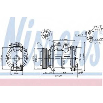 Компрессор кондиционера для CHRYSLER VOYAGER(RS,RG) <b>NISSENS 89074</b>