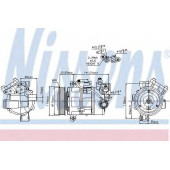 Компрессор кондиционера для BMW 1(E81,E82,E87,E88), 3(F35, F80,E90,E91,E92,E93,F30,F31), X1(E84) <b>NISSENS 89086</b>