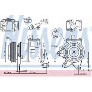 Компрессор кондиционера для CHRYSLER VOYAGER(RS,RG) <b>NISSENS 89087</b>