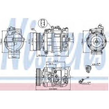 Компрессор кондиционера для AUDI Q7(4L) / VW PHAETON(3D#), TOUAREG(7L6, 7L7,7LA) <b>NISSENS 89091</b>