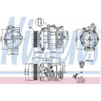 Компрессор кондиционера для AUDI A4(8HE, B6, B7,8E2,8E5,8H7) <b>NISSENS 89092</b>