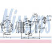 Компрессор кондиционера для OPEL ASTRA(L08,L35,L48,L69,L70) <b>NISSENS 89096</b>